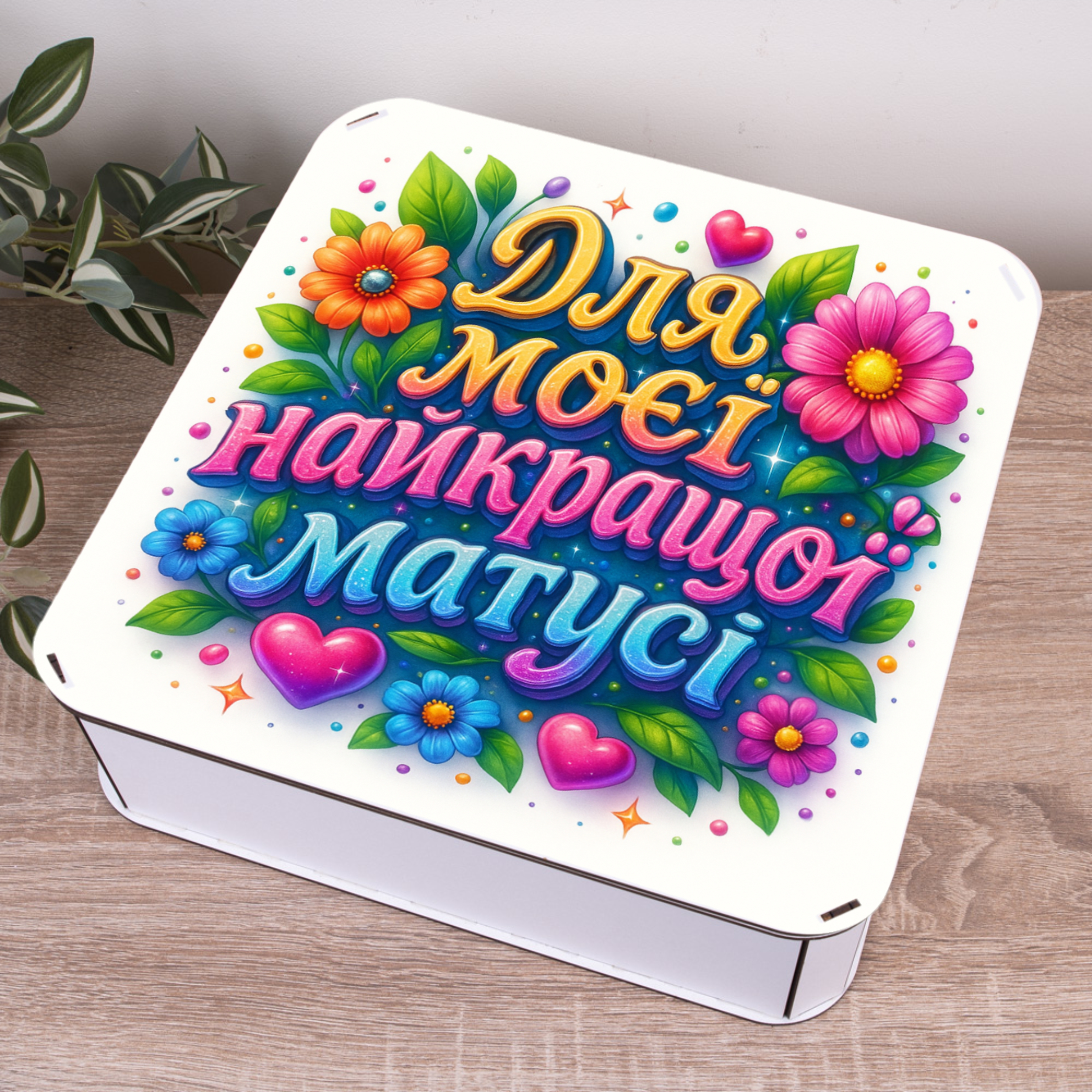Коробка квадратная 32,5 см "Лучшей мамочке"
